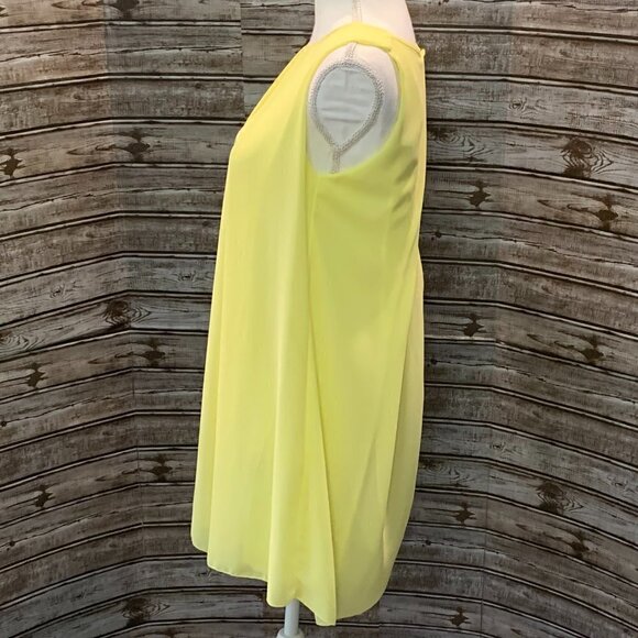 🔥🔥SALE🔥🔥CATHERINE LILLYWHITE'S Yellow Sleeveless Flowing Mini Dress - Picture 4 of 7